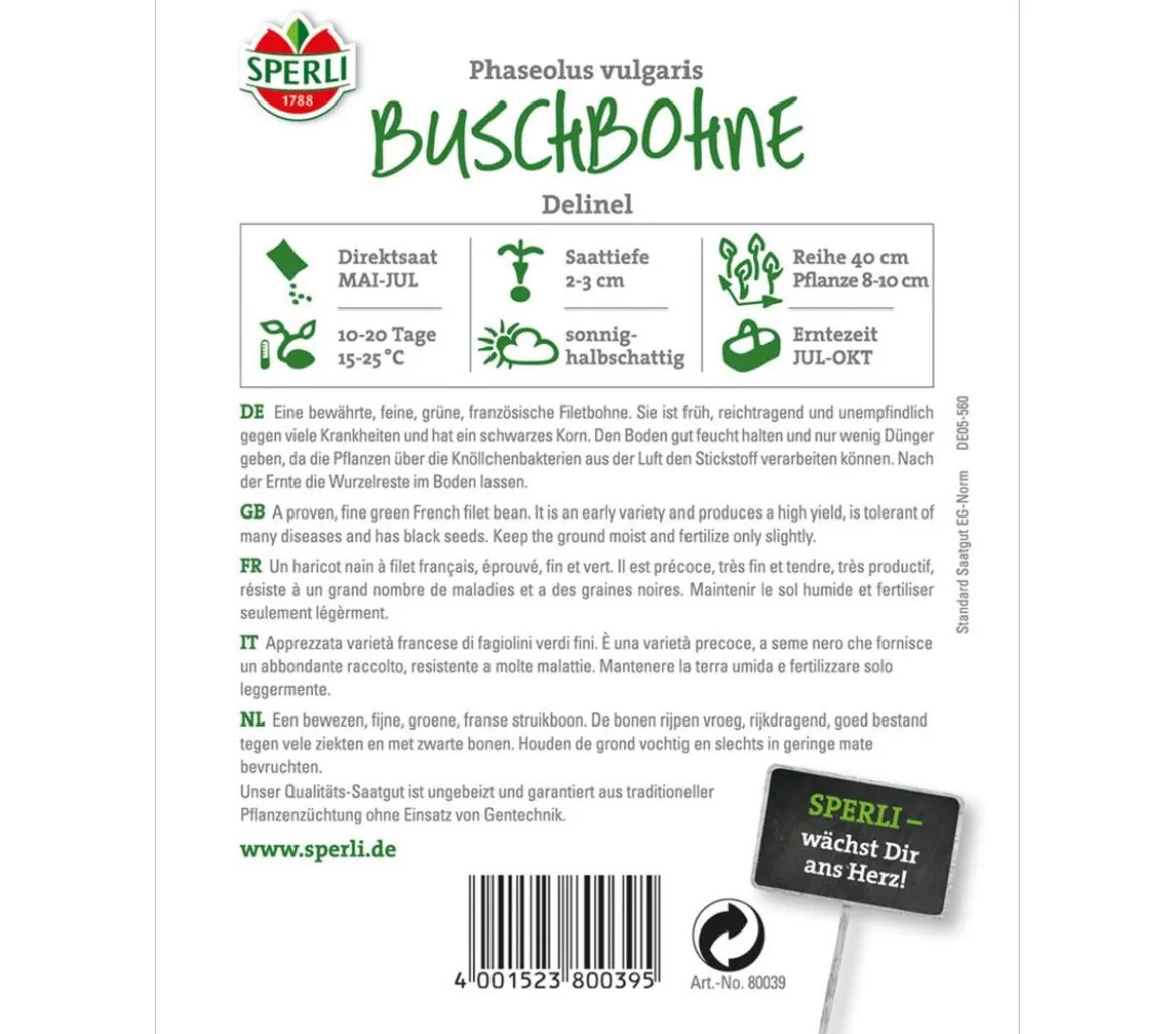 SPERLI Samen Buschbohne 'Delinel'