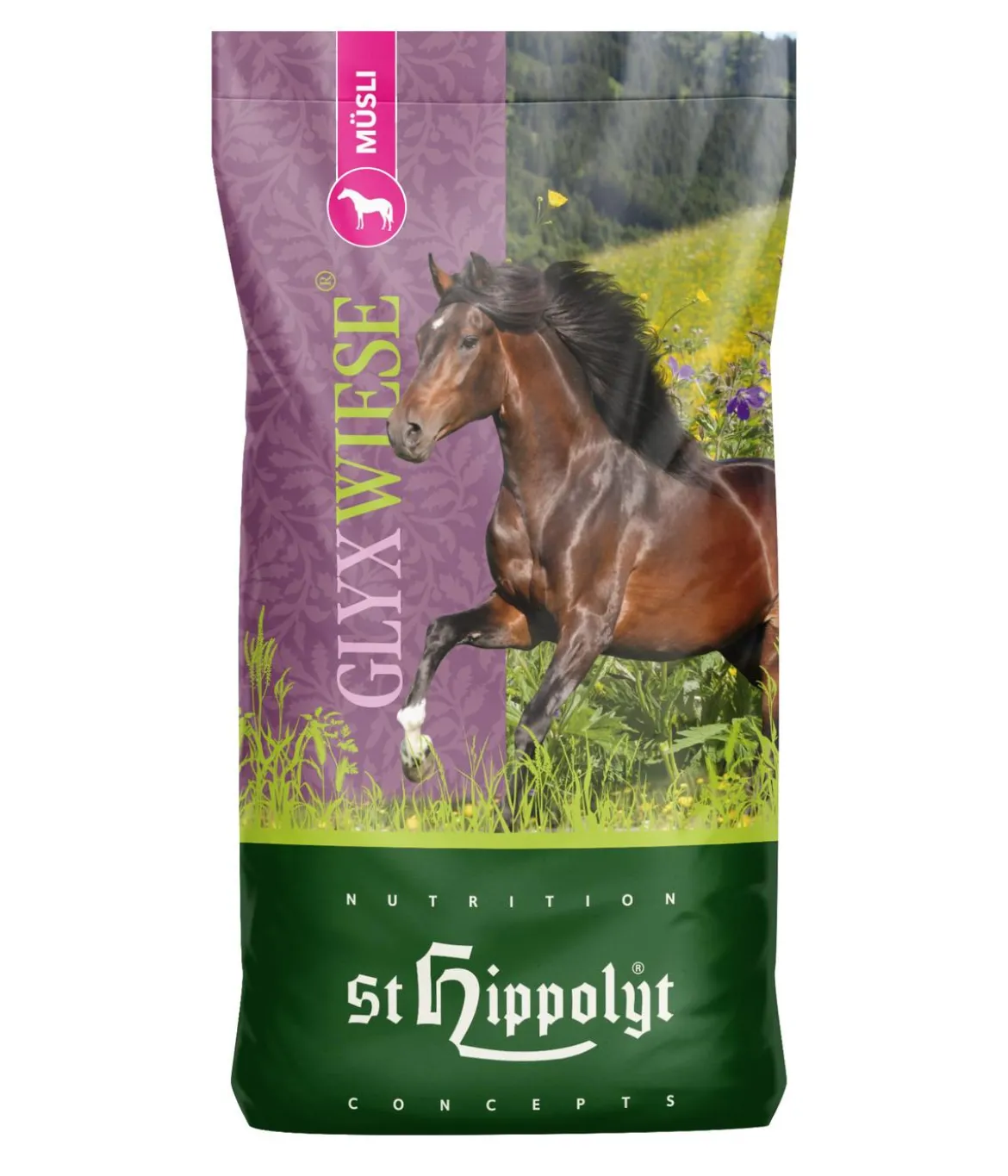 St. Hippolyt Pferdefutter Müsli Glyx-Wiese, 15 kg