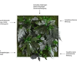 styleGREEN Bild aus Wald- und Kugelmoos, quadratisch, ca. B55/H55/T17 cm