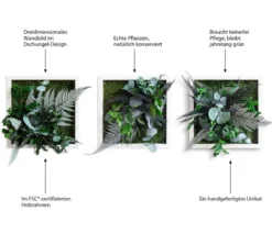 styleGREEN Bilder-Set im Dschungeldesign, quadratisch, 3-teilig
