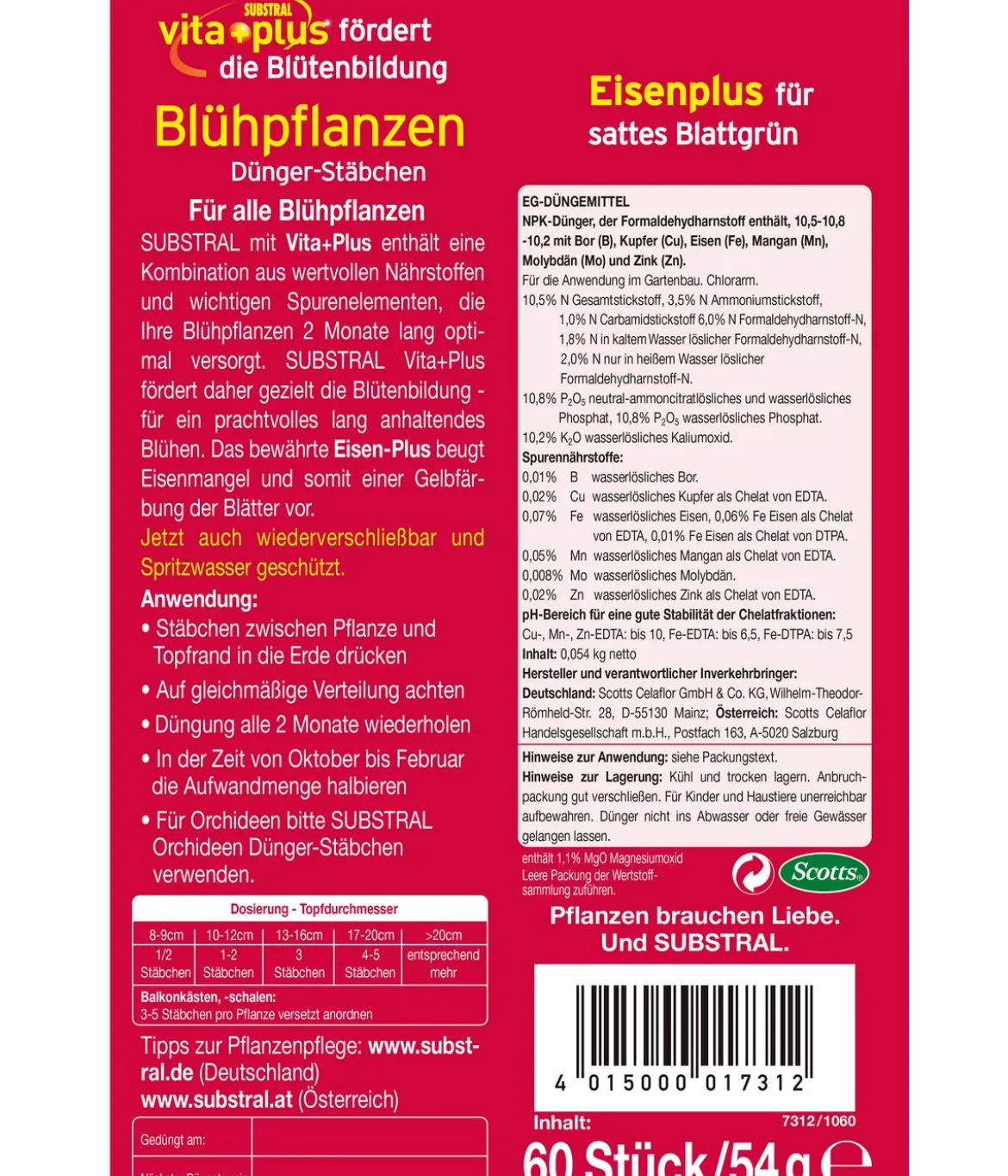 Substral® Blühpflanzen Dünger-Stäbchen, 30 Stk.