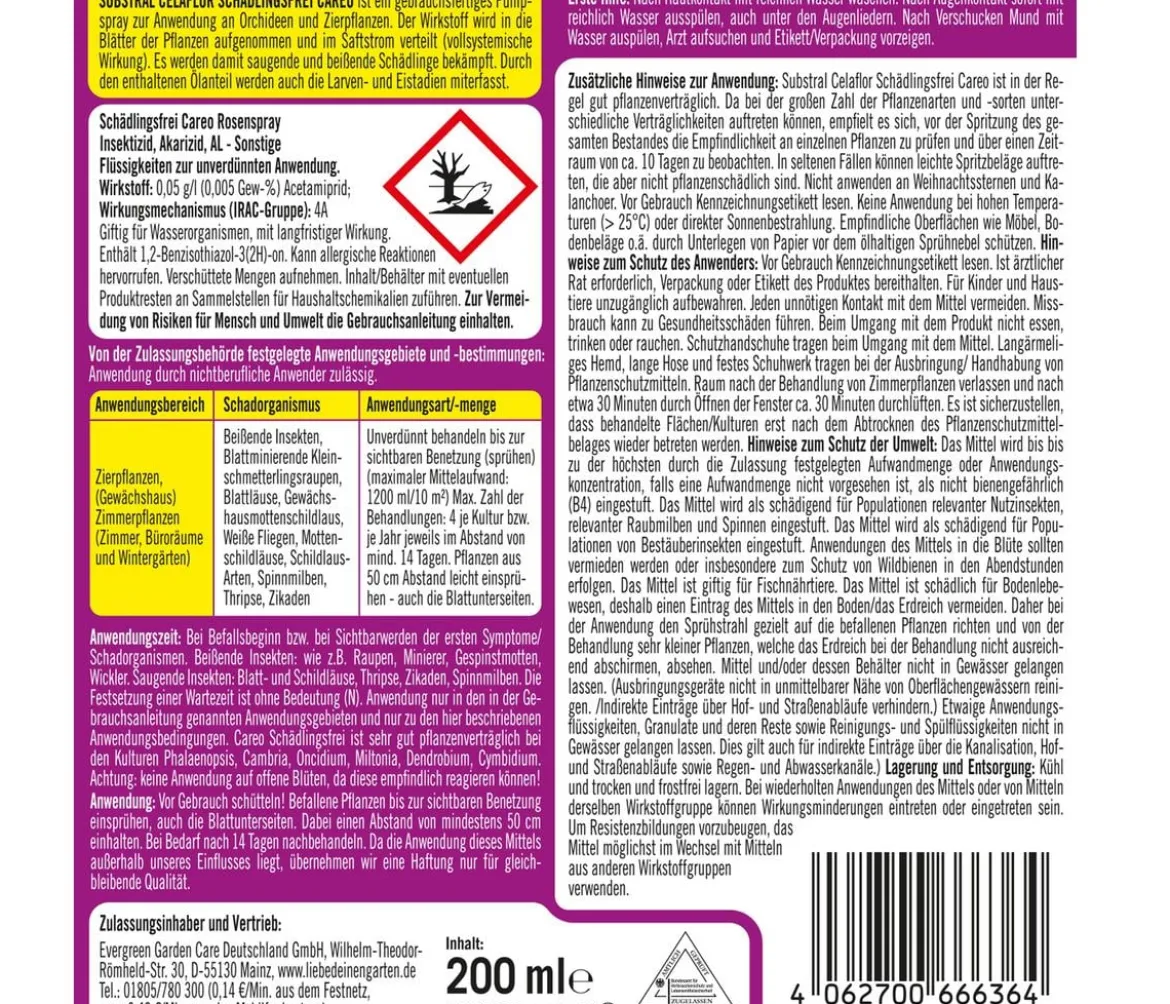 Substral® Celaflor® Schädlingsfrei Careo® für Orchideen & Zierpflanzen, 200 ml