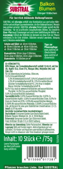 Substral® Dünger-Stäbchen für Balkonblumen, 10 Stk.