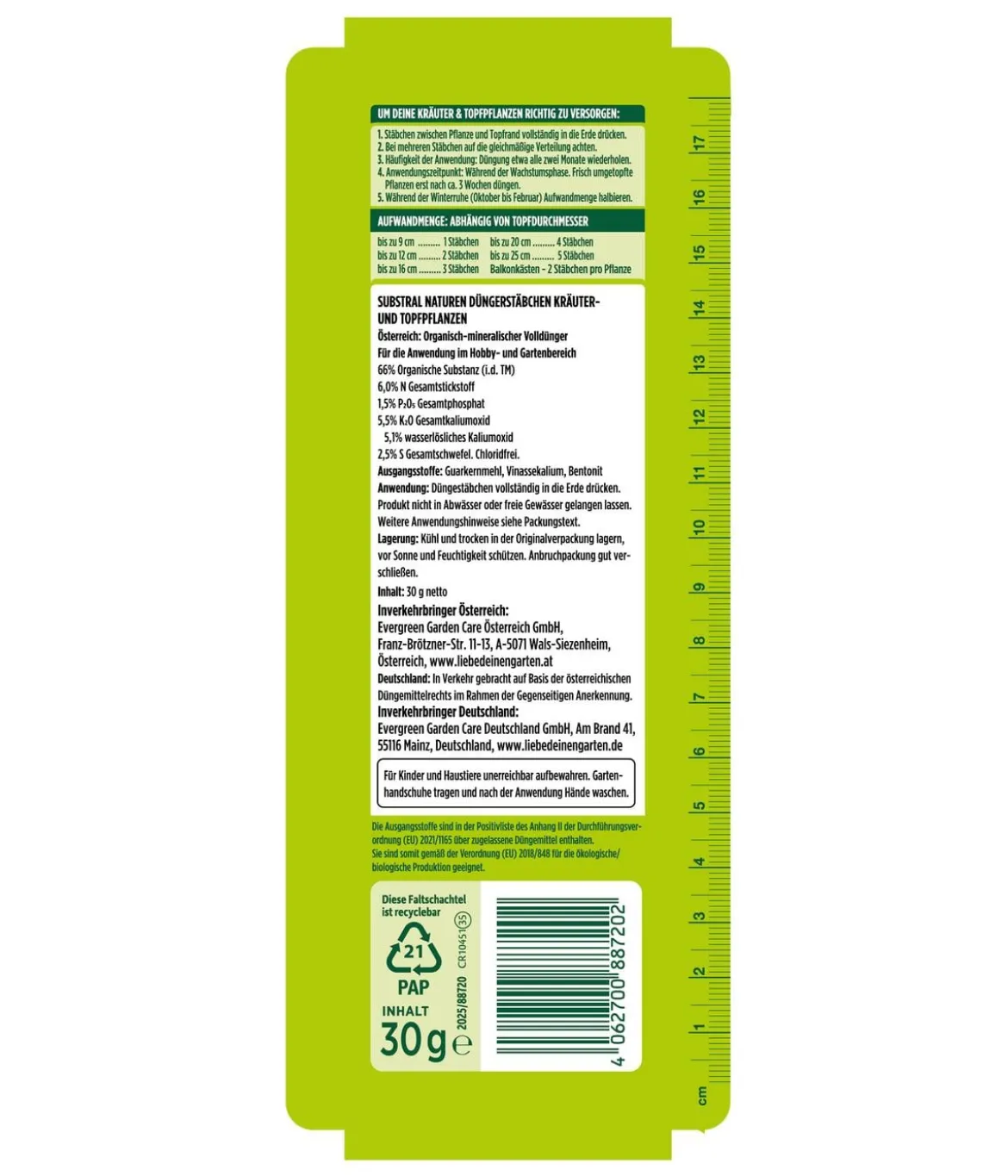 Substral® Naturen® Bio Düngestäbchen, 30 Stk.