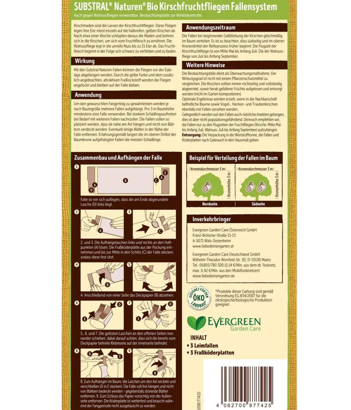 Substral® Naturen® Kirsch- & Walnussfruchtfliegen Fallensystem, 3 Stk.