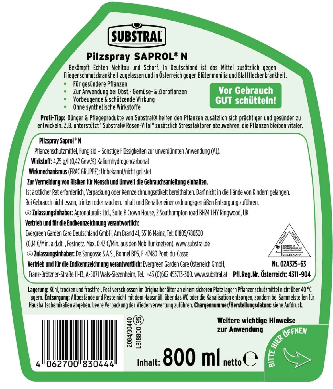 Substral® Pilzspray SAPROL® N, flüssig, 800 ml