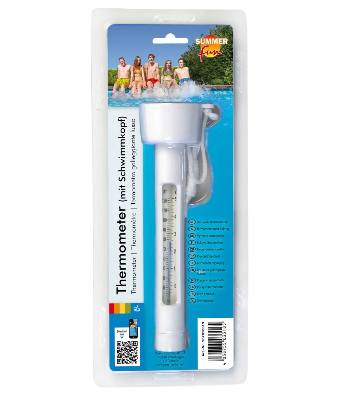 Summer Fun Schwimmbadthermometer Basic