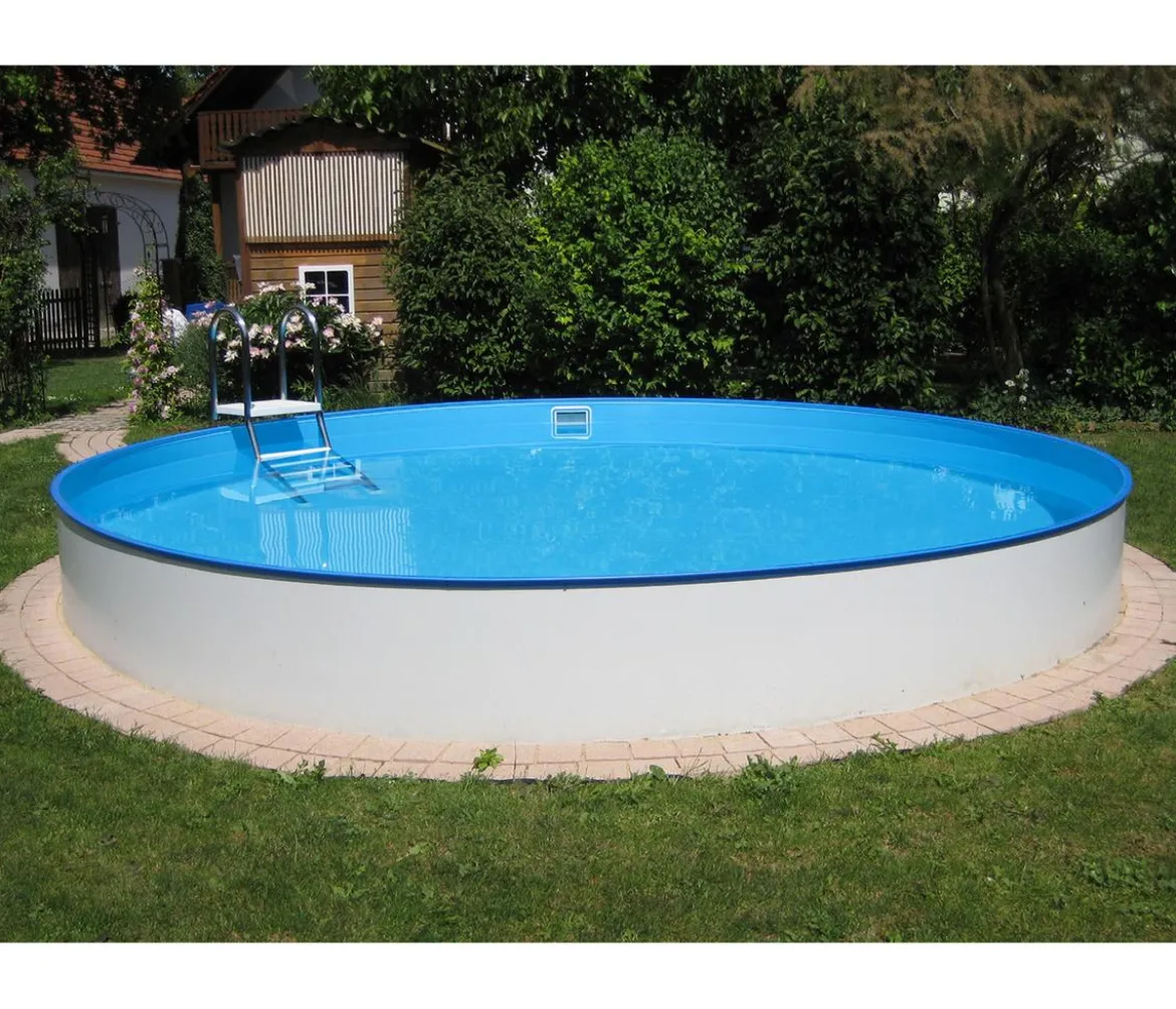 Summer Fun Stahlwand-Einbaupool-Set Exklusiv, halbhoch, ca. Ø420/H150 cm