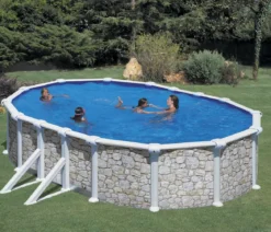 Summer Fun Stahlwandpool-Set Valencia, oval, Steinoptik, ca. B500/H120/T300 cm