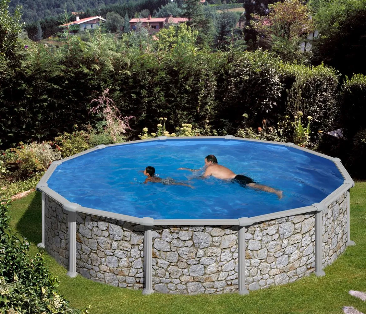 Summer Fun Stahlwandpool-Set, rund, Steinoptik