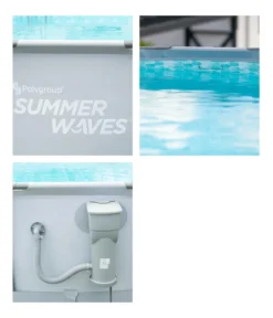 Summer Waves Frame Pool, anthrazit, rund