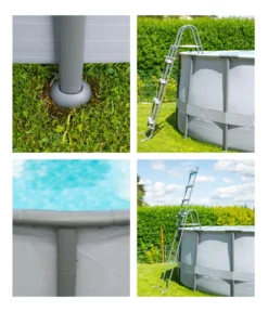 Summer Waves Frame Pool, anthrazit, rund