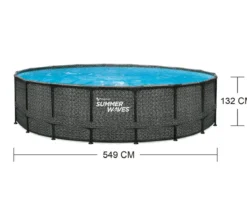 Summer Waves Frame Pool Rattan, grau