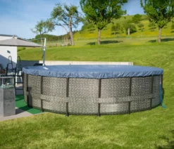Summer Waves Frame Pool Rattan, grau