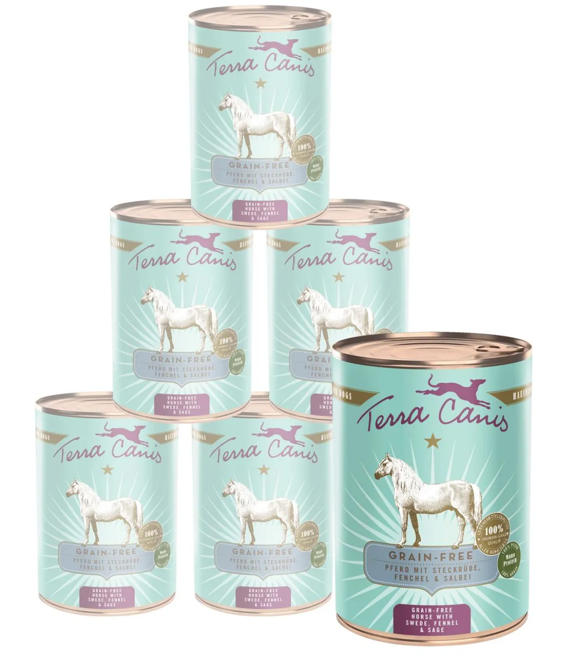 Terra Canis Nassfutter für Hunde Getreidefrei, 6 x 400 g