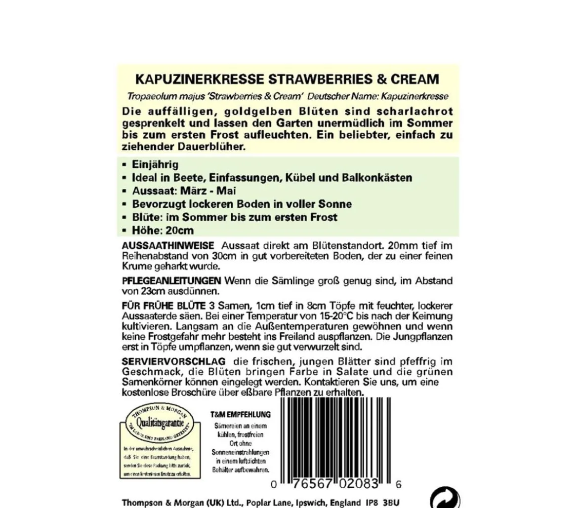 Thompson & Morgan Samen Kapuzinerkresse 'Strawberries & Cream'
