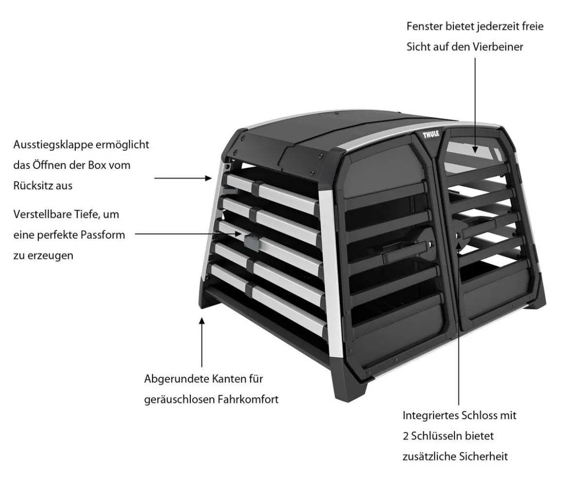 THULE® Allax Double M Hundetransportbox, ca. B93/H65/T77-82 cm