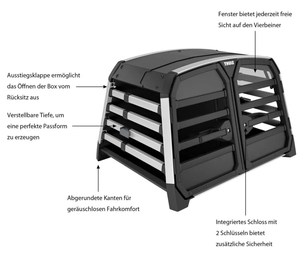 THULE® Allax Double S Hundetransportbox, ca. B90/H58/T72-80 cm