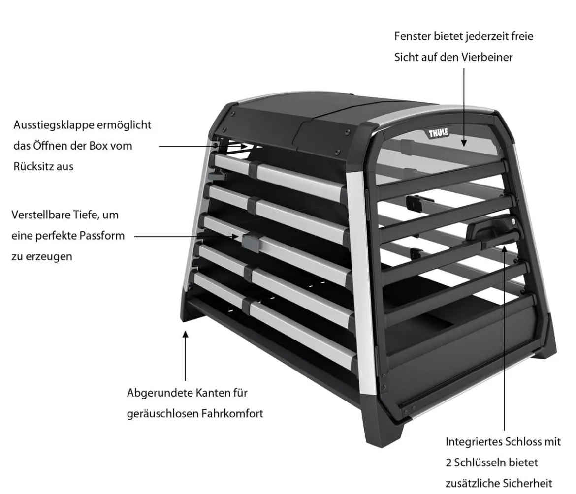 THULE® Allax L Hundetransportbox, ca. B69/H70/T93-105 cm