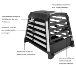 THULE® Allax threshold compatible M Hundetransportbox für Fahrzeuge mit Ladekante, ca. B65/H65/T82-90 cm
