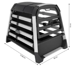 THULE® Allax threshold compatible S Hundetransportbox für Fahrzeuge mit Ladekante, ca. B58/H55/T72-80 cm