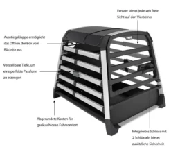 THULE® Allax threshold compatible L Compact Hundetransportbox für Fahrzeuge mit Ladekante, ca. B69/H70/T87-93 cm