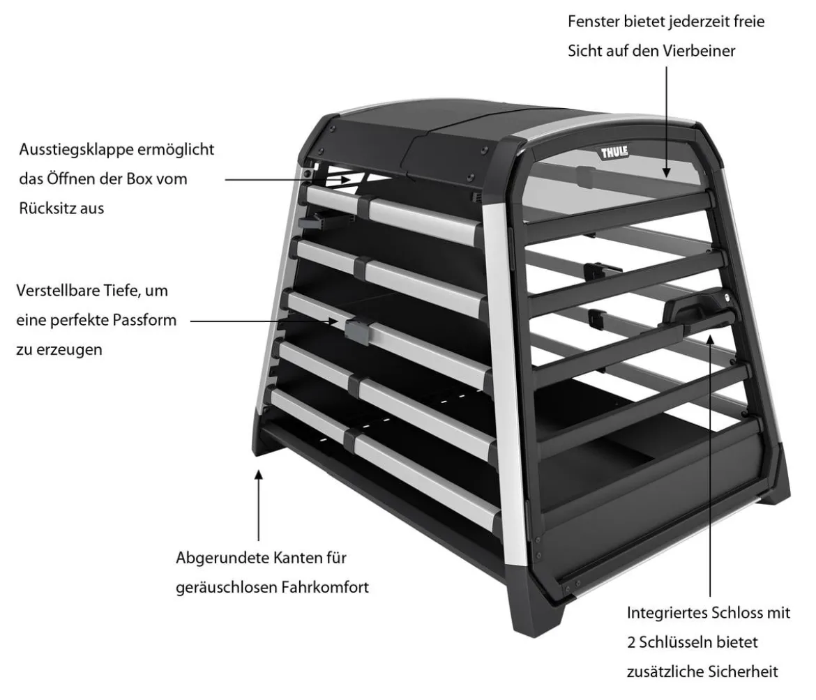 THULE® Allax XXL Compact Hundetransportbox, ca. B75/H78/T95-103 cm
