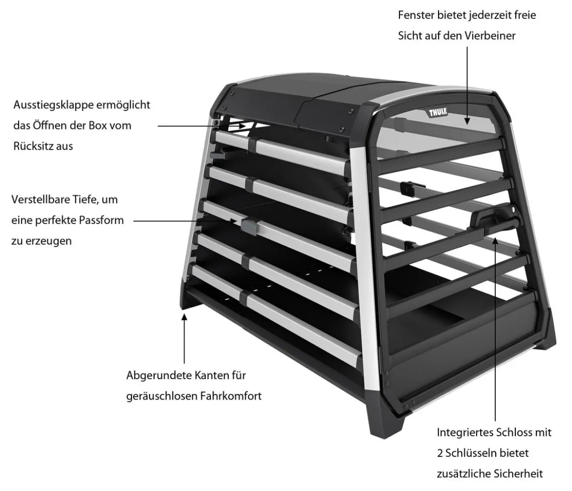 THULE® Allax XXL Hundetransportbox, ca. B75/H78/T103-120 cm