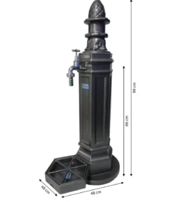 Tomco Aluminium-Gartenbrunnen Antik, ohne Wasserhahn, ca. H99 cm