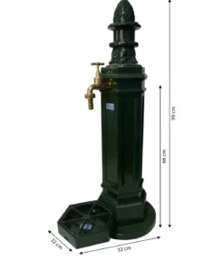 Tomco Aluminium-Gartenbrunnen Antik, ohne Wasserhahn, ca. H99 cm