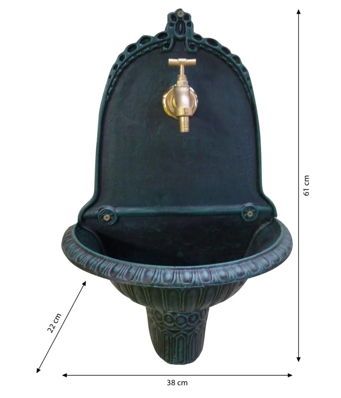 Tomco Aluminium-Wandbrunnen Easy, ca. H61 cm