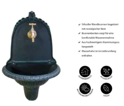 Tomco Aluminium-Wandbrunnen Easy, ca. H61 cm