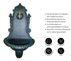 Tomco Aluminium-Wandbrunnen Triumph, ca. H72 cm