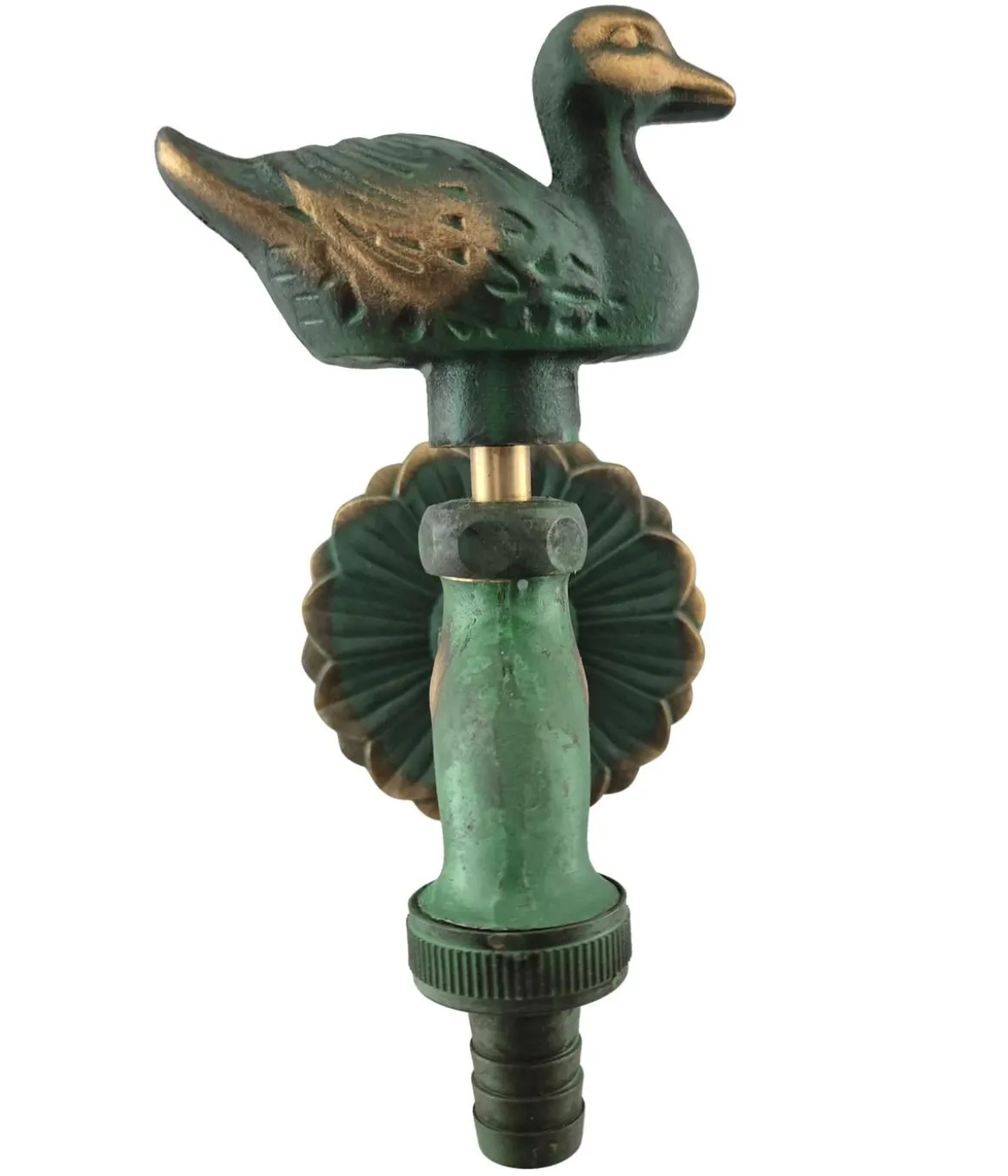 Tomco Messing-Wasserhahn Ente 1/2, mit Rosette
