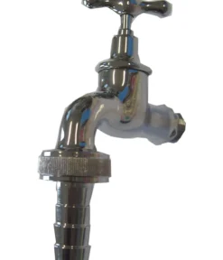 Tomco Messing-Wasserhahn 3/4 Zoll, ohne Rosette, ca. H17/B4/T15 cm