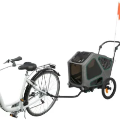Trixie Hunde-Fahrradanhänger, grau/salbei