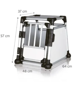 Trixie Hundetransportbox Aluminium, hellgrau/silber