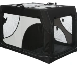 Trixie Hundetransportbox Vario Double, schwarz/grau, ca. B91/H61/T60 cm