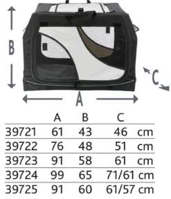 Trixie Hundetransportbox Vario, schwarz/grau