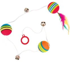 Trixie Katzenspielzeug Rainbowbälle am Band