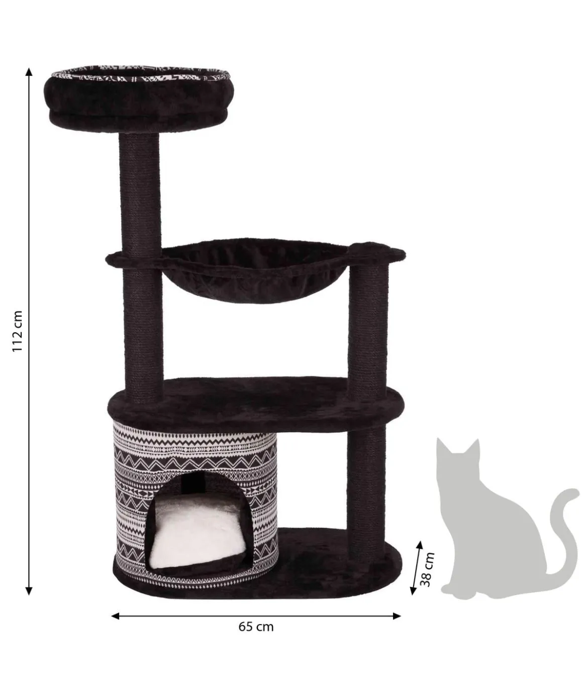 Trixie Kratzbaum Giada, schwarz/weiß, ca. B65/H112/T38 cm