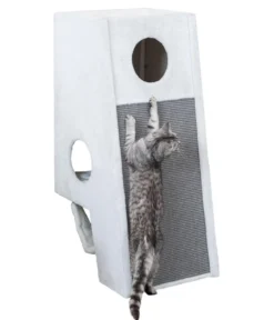 Trixie Kratzbaum mit Wandbefestigung, grau, ca. B59/H110/T49 cm