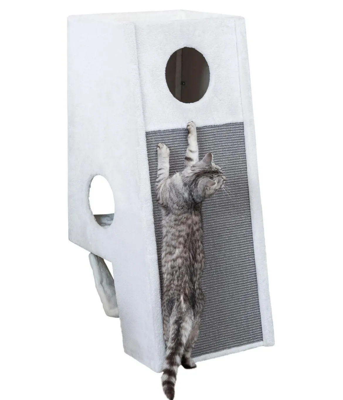 Trixie Kratzbaum mit Wandbefestigung, grau, ca. B59/H110/T49 cm
