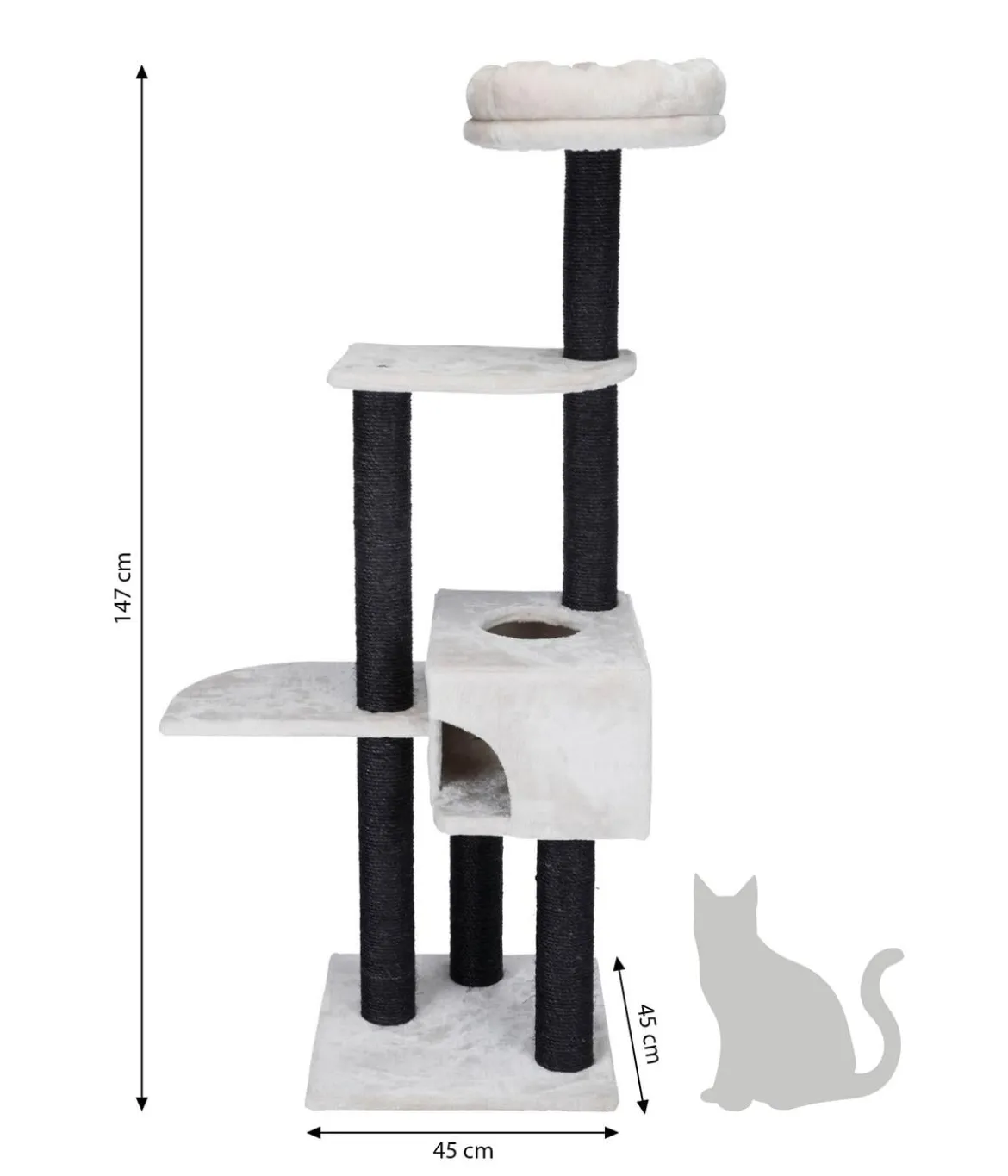 Trixie Kratzbaum Nita, lichtgrau, ca. B45/H147/T45 cm