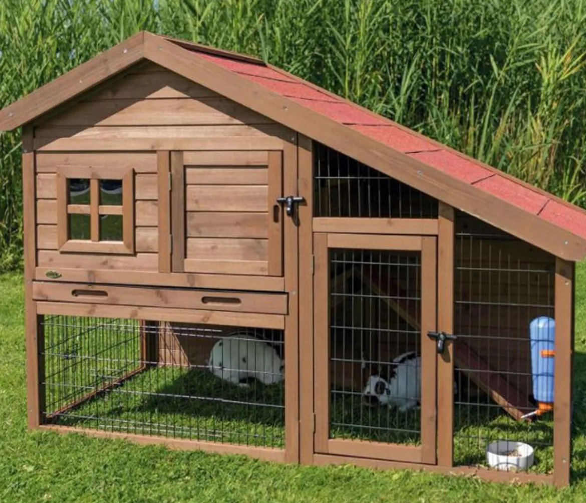 Trixie Natura Kleintierstall mit Freilaufgehege, ca. B151/H107/T80 cm