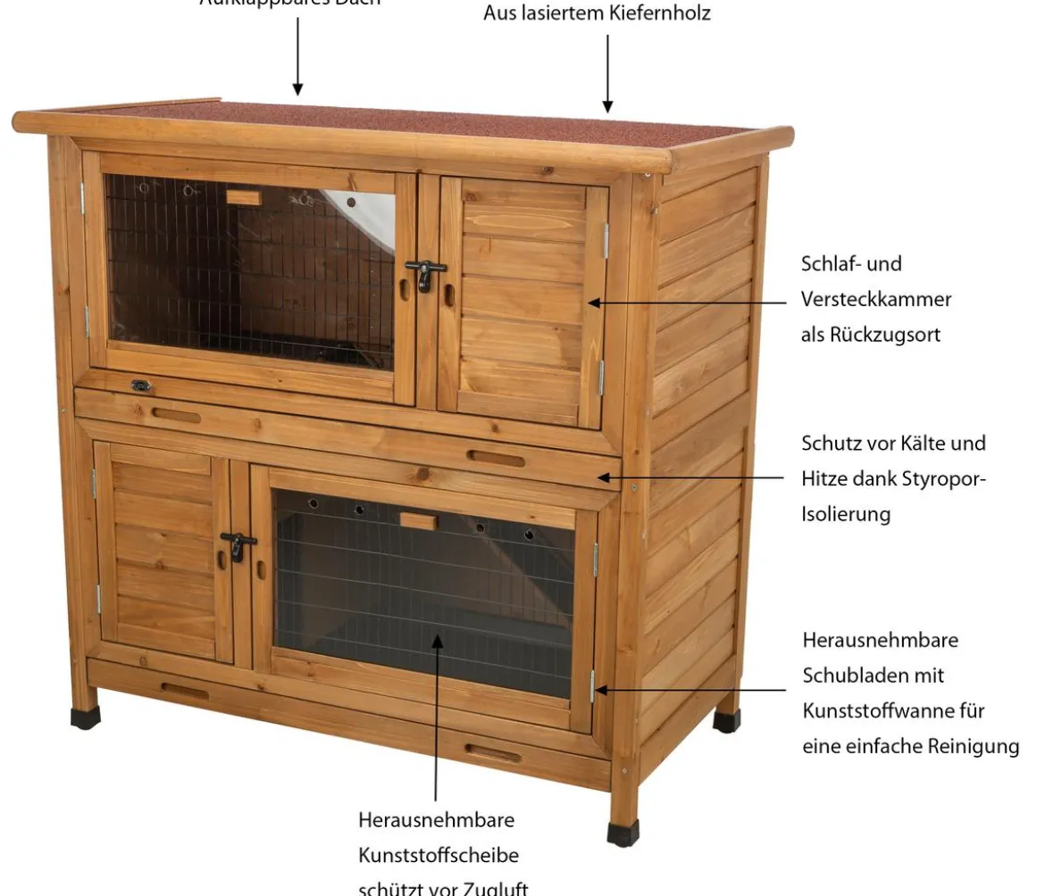 Trixie Natura Kleintierstall mit Wärmedämmung, ca. B116/H113/T65 cm