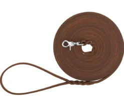 Trixie Schleppleine Rustic Fettleder, 10 m, S-L, dunkelbraun