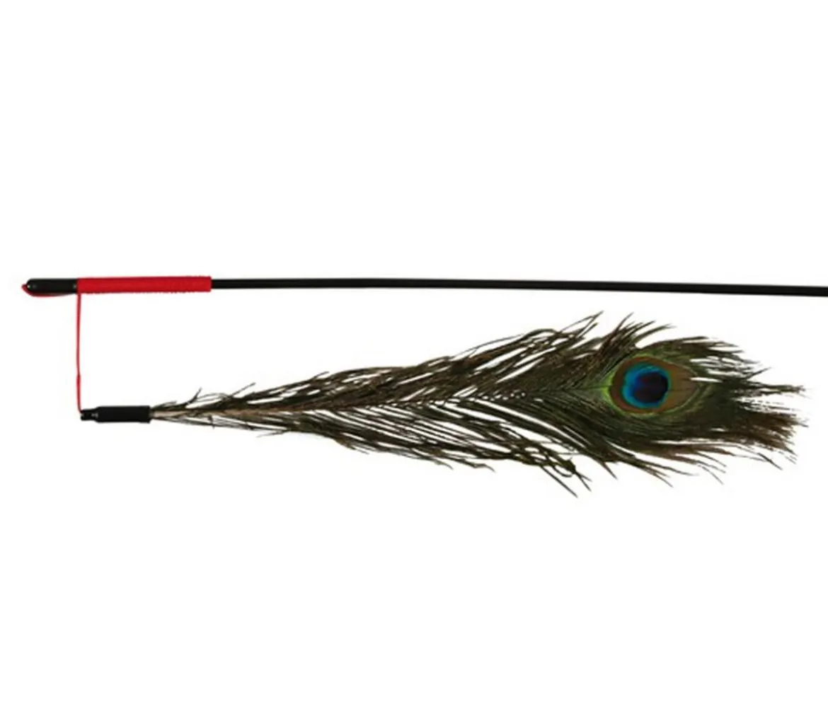 Trixie Spielangel mit Pfauenfeder, ca. L47 cm