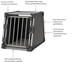 Trixie Transportbox für Hunde, Aluminium, grafit