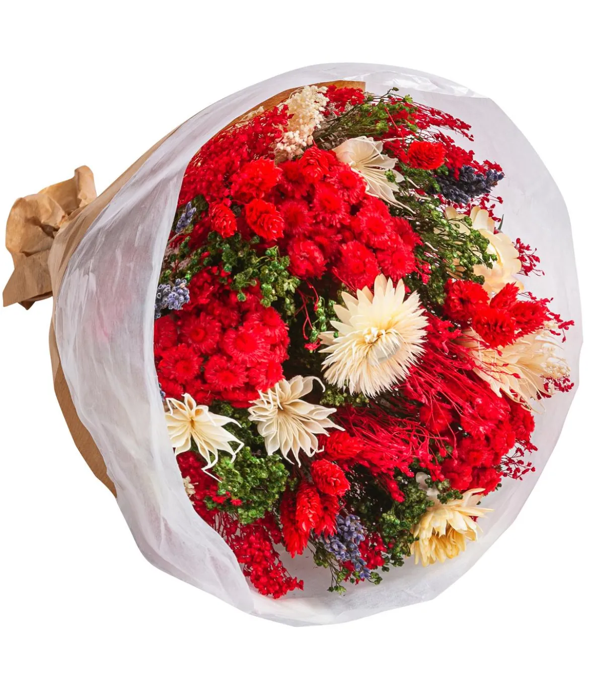 Trockenblumenbouquet Fantasy, rot